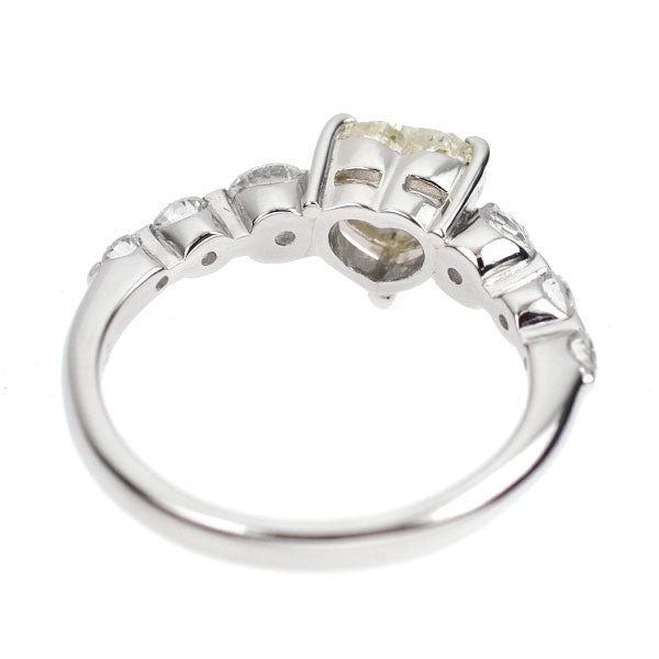 Pt900 ハートシェイプ ダイヤモンド リング 1.02ct D0.63ct