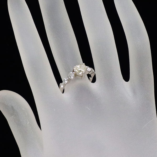 Pt900 ハートシェイプ ダイヤモンド リング 1.02ct D0.63ct