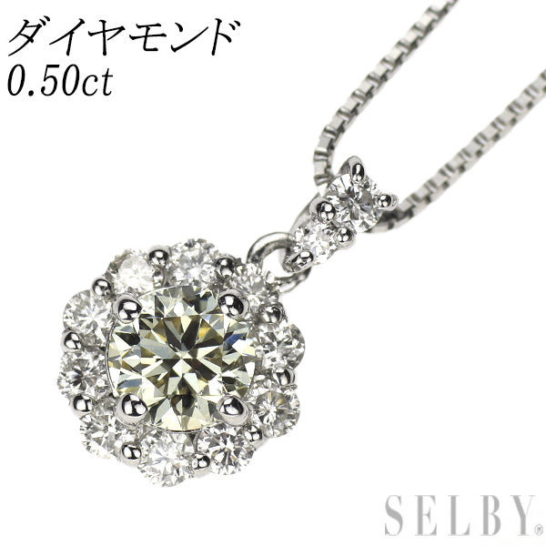 Pt950/ Pt850 ダイヤモンド ペンダントネックレス 0.50ct