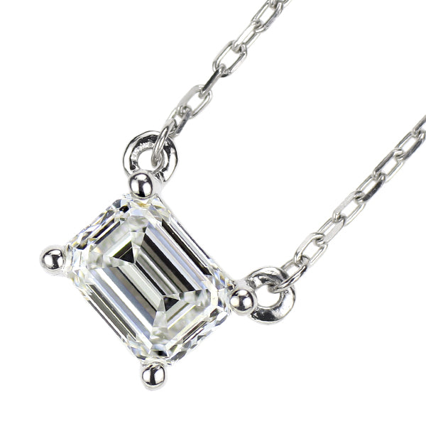 GSTV Pt エメラルドカット ダイヤモンド ペンダントネックレス 0.30ct D VVS2