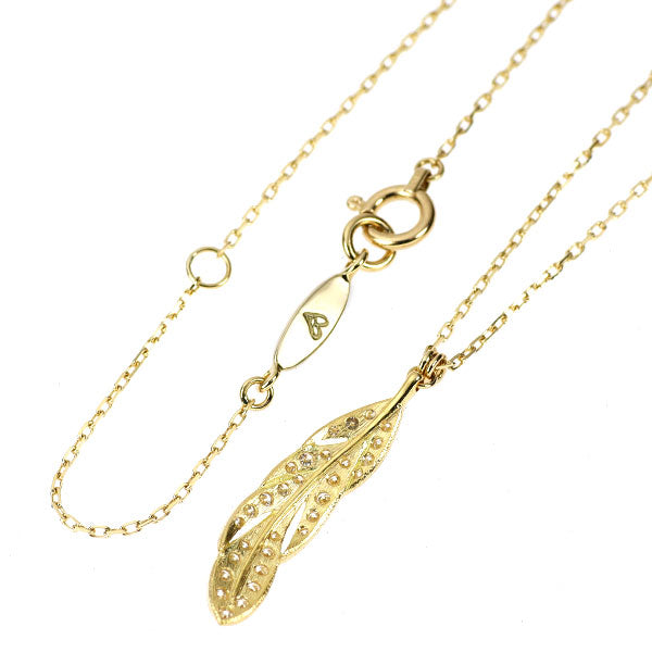 アーカー K18YG ダイヤモンド ペンダントネックレス 0.16ct 羽根