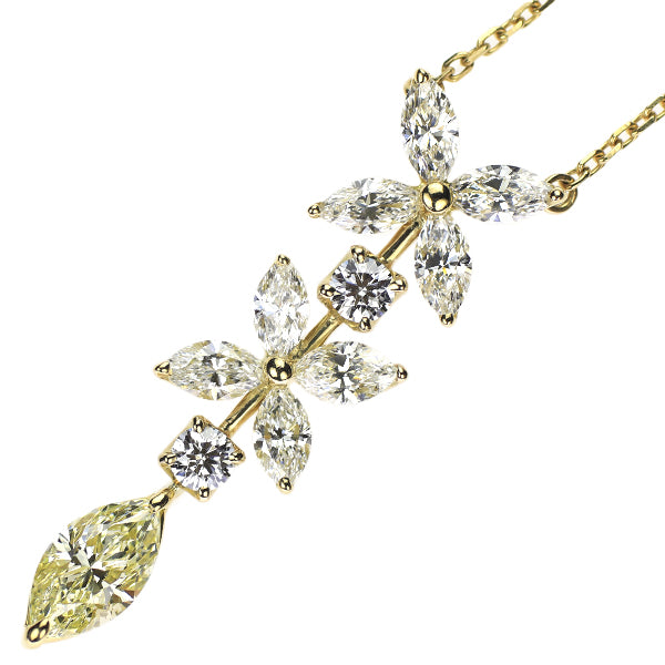 ディアヴァンテ K18YG マーキス ダイヤモンド ネックレス 0.754ct D1.425ct