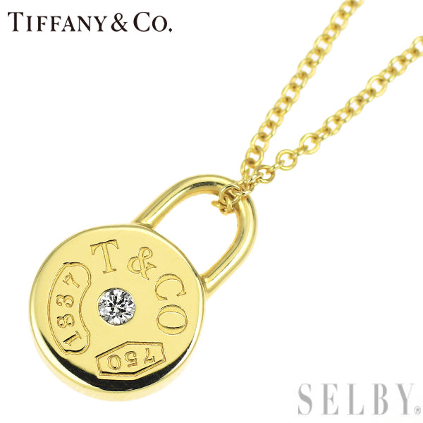 ティファニー K18YG ダイヤモンド ペンダントネックレス 1837 ラウンドロック