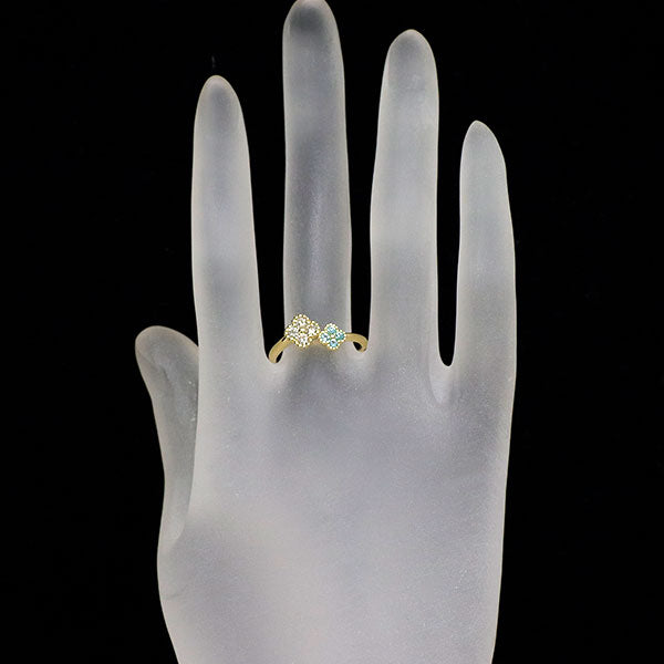 K18YG パライバトルマリン ダイヤモンド リング 希少 K18YG パライバ トルマリン ダイヤモンド リング 0.10ct D0.20ct