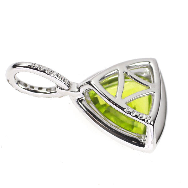 K18WG ペリドット ダイヤモンド ペンダントトップ 1.69ct D0.17ct