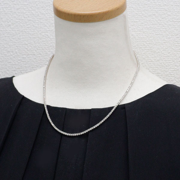K18WG ダイヤモンド テニス ネックレス 5.00ct