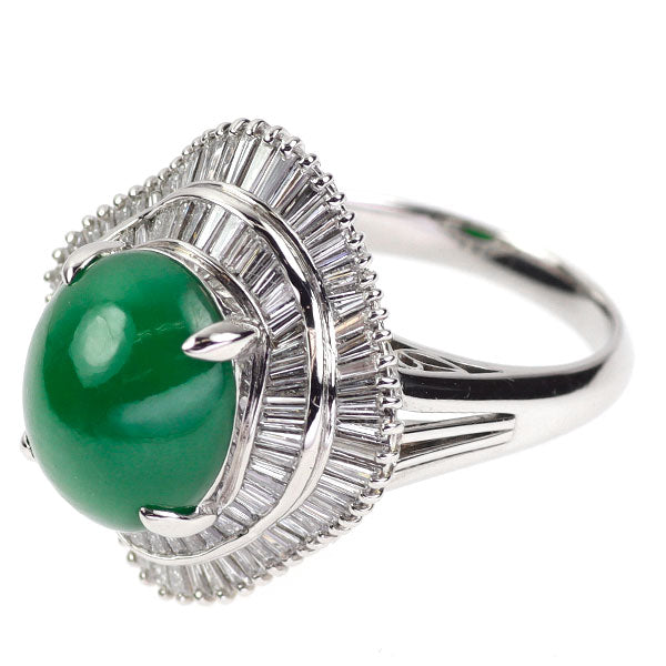 Pt900 翡翠 ダイヤモンド リング 7.04ct D1.31ct