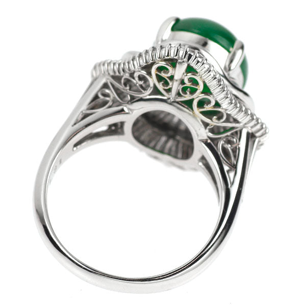 Pt900 翡翠 ダイヤモンド リング 7.04ct D1.31ct