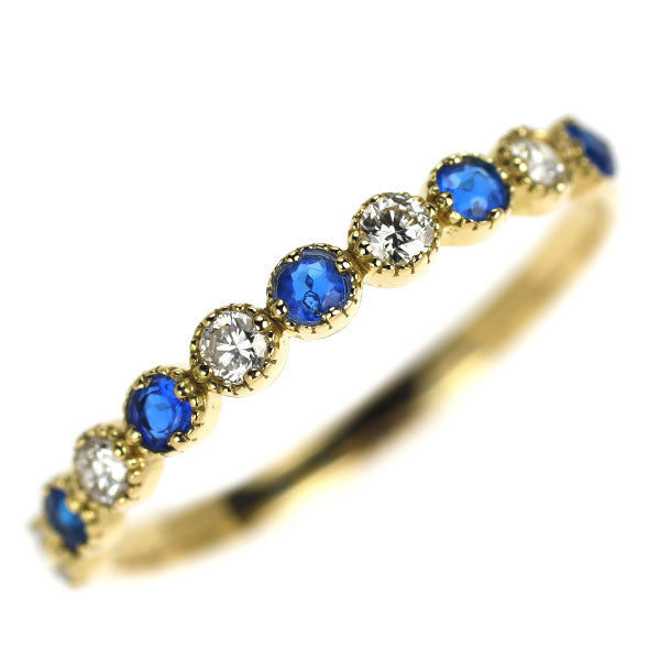 K18YG アウイナイト ダイヤモンド リング 0.15ct D0.15ct ハーフエタニティ