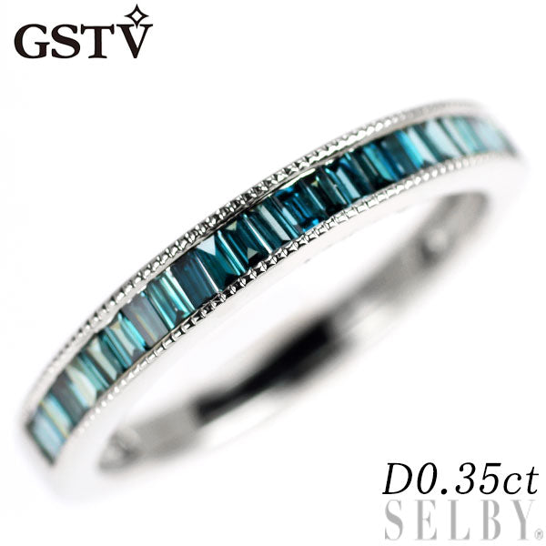 GSTV K18WG トリートブルー ダイヤモンド リング 0.35ct ハーフエタニティ