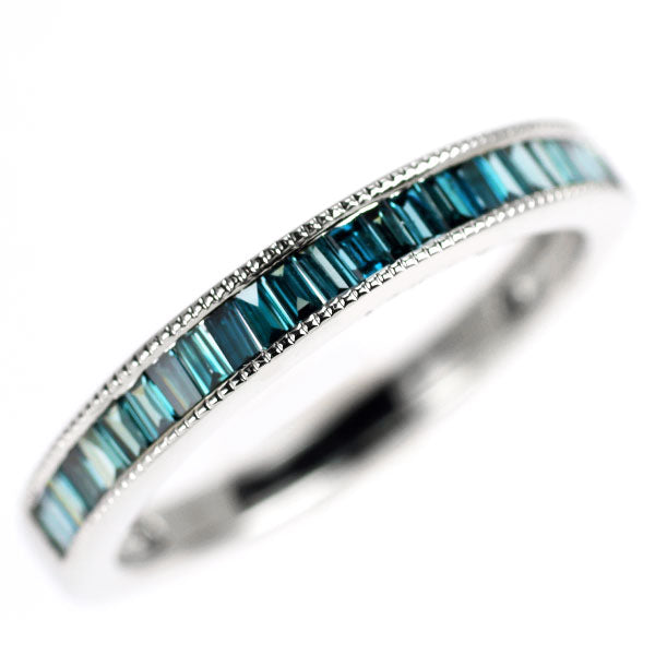 GSTV K18WG トリートブルー ダイヤモンド リング 0.35ct ハーフエタニティ