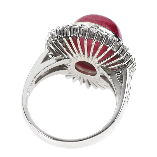 Pt900 ピンクトルマリン キャッツアイ ダイヤモンド リング 9.00ct D0.82ct