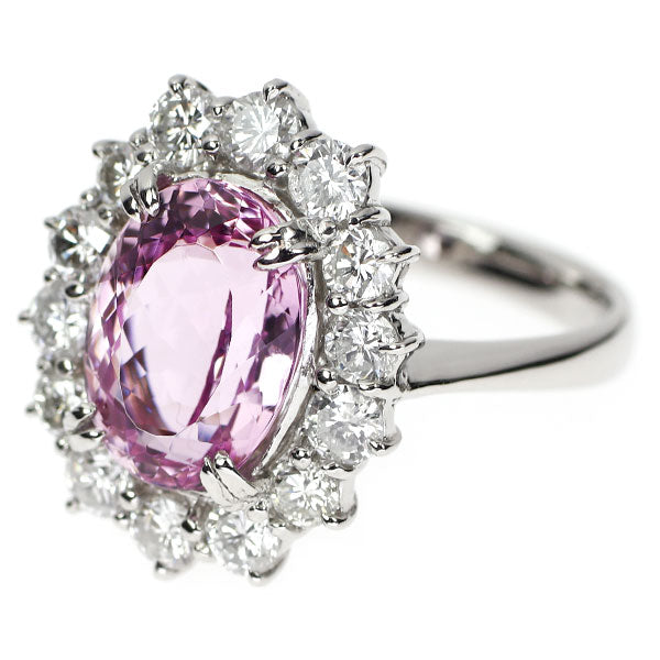 Pt900 インペリアルトパーズ ダイヤモンド リング 5.452ct D1.78ct
