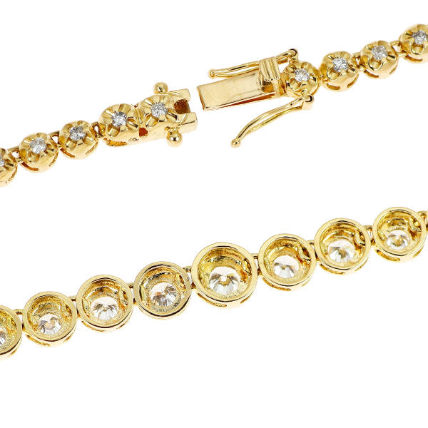 K18YG ダイヤモンド ネックレス 3.00ct テニス