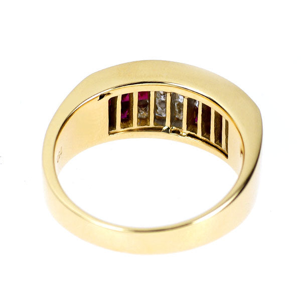 K18YG ルビー ダイヤモンド リング 1.40ct D0.50ct ミステリーセッティング