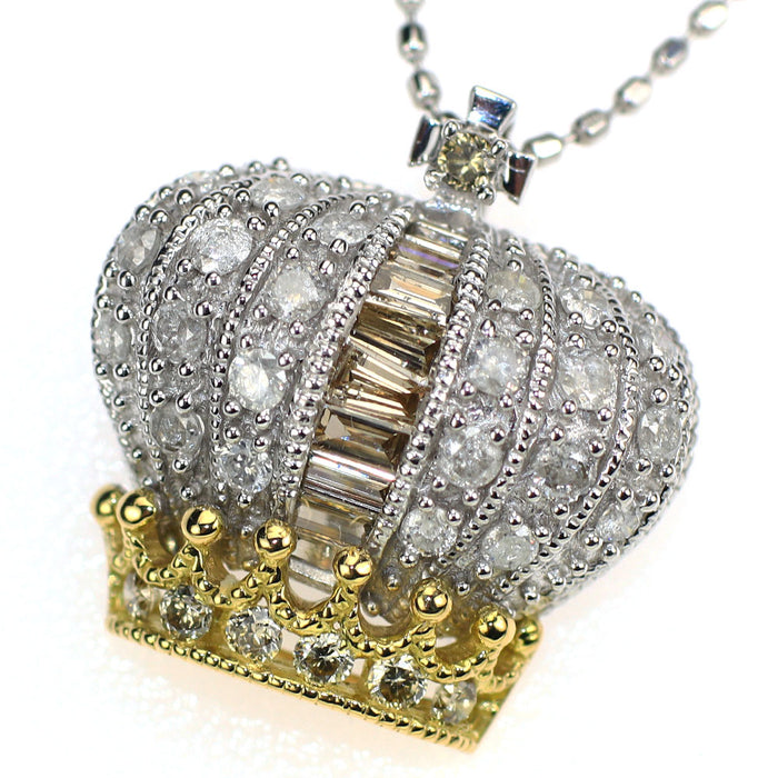 k18 笠原真寿美　ネックレストップ 笠原真寿美 K18YG/WG ダイヤモンド ペンダントネックレス 0.50ct