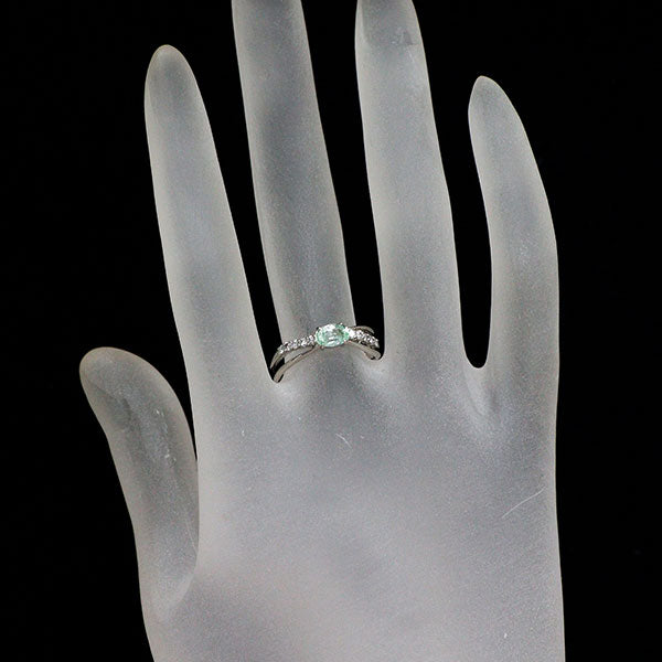 Pt900 トルマリン ダイヤモンド リング 0.43ct D0.16ct