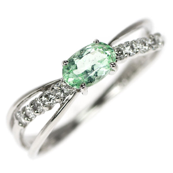 Pt900 トルマリン ダイヤモンド リング 0.43ct D0.16ct
