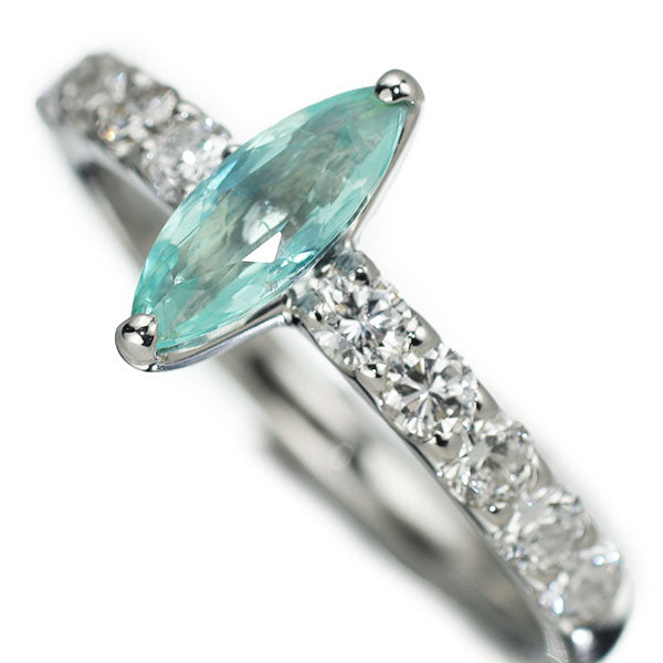 Pt900 モザンビーク産 パライバトルマリン ダイヤモンド リング 0.56ct D0.50ct