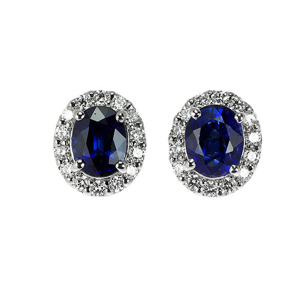 新品 Pt950/ Pt900 サファイア ダイヤモンド ピアス 1.33ct D0.24ct 【エスコレ】