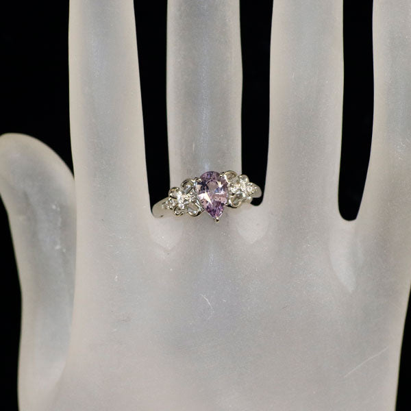 新品 Pt950 スリランカ産パープルターフェアイト ダイヤモンド リング 1.399ct 0.08 希少石 レアストーン【エスコレ】