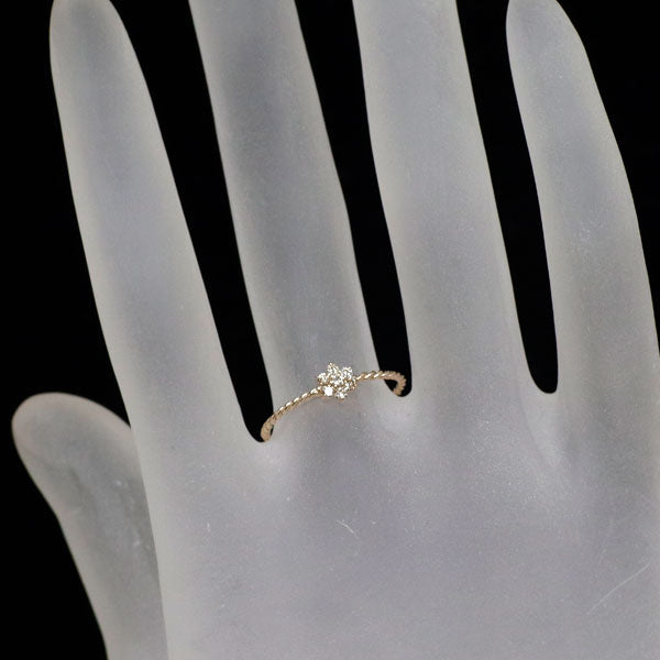 K10PG ダイヤモンド リング 0.10ct フラワー