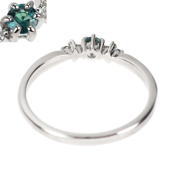 希少 Pt900 アレキサンドライト ダイヤモンド リング 0.04ct D0.07ct
