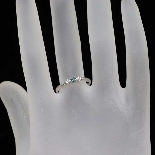 希少 Pt900 アレキサンドライト ダイヤモンド リング 0.04ct D0.07ct