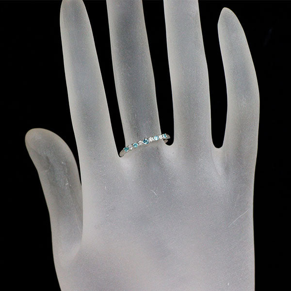 Pt900 パライバトルマリン ダイヤモンド リング 0.09ct D0.06ct