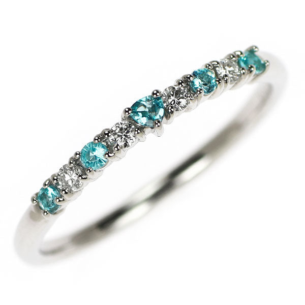 Pt900 パライバトルマリン ダイヤモンド リング 0.09ct D0.06ct