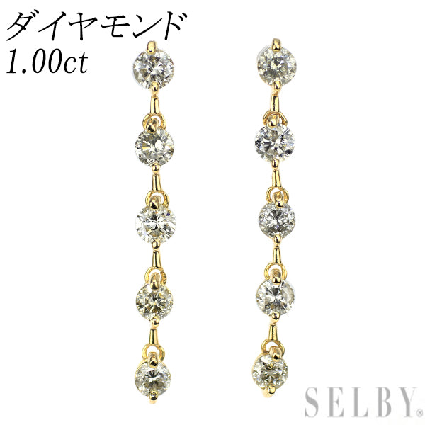 K18YG ダイヤモンド ピアス 1.00ct