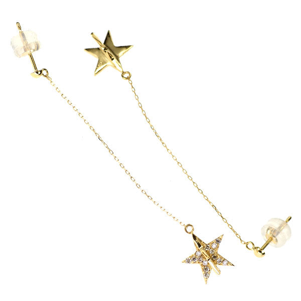 K18YG ダイヤモンド ピアス 0.14ct スター