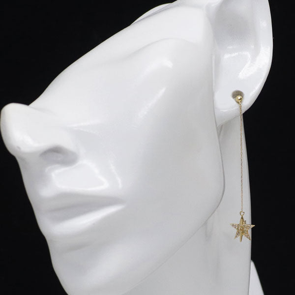 K18YG ダイヤモンド ピアス 0.14ct スター