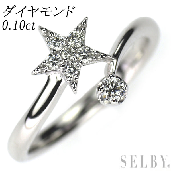 K18WG ダイヤモンド リング 0.10ct スター  ピンキー