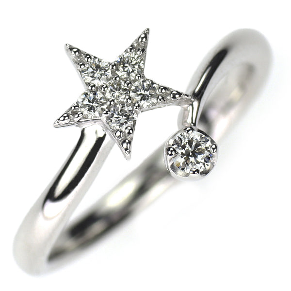 K18WG ダイヤモンド リング 0.10ct スター  ピンキー
