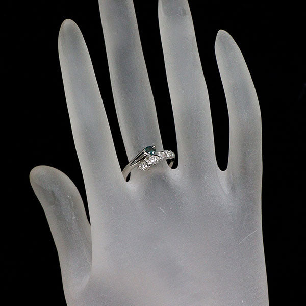 Pt900 アレキサンドライト ダイヤモンド リング 0.25ct D0.50ct