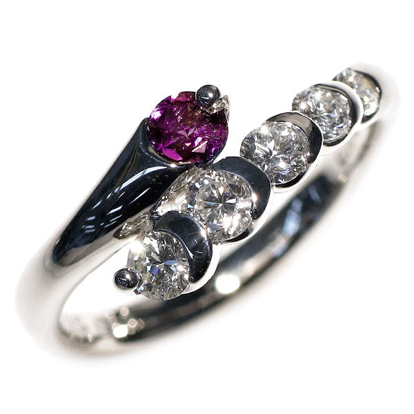 Pt900 アレキサンドライト ダイヤモンド リング 0.25ct D0.50ct