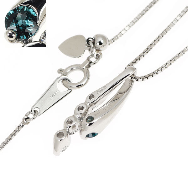 Pt900/ Pt850 アレキサンドライト ダイヤモンド ネックレス 0.15ct D0.20ct