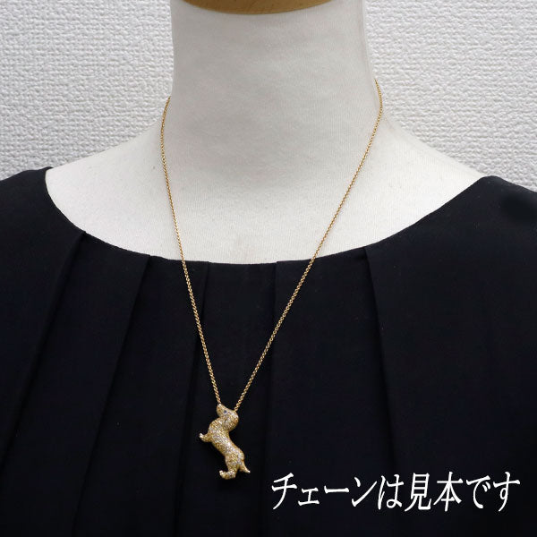 K18YG マルチカラーサファイア オニキス ブローチ兼ペンダントトップ S0.02ct WS1.10ct YS0.85ct 犬