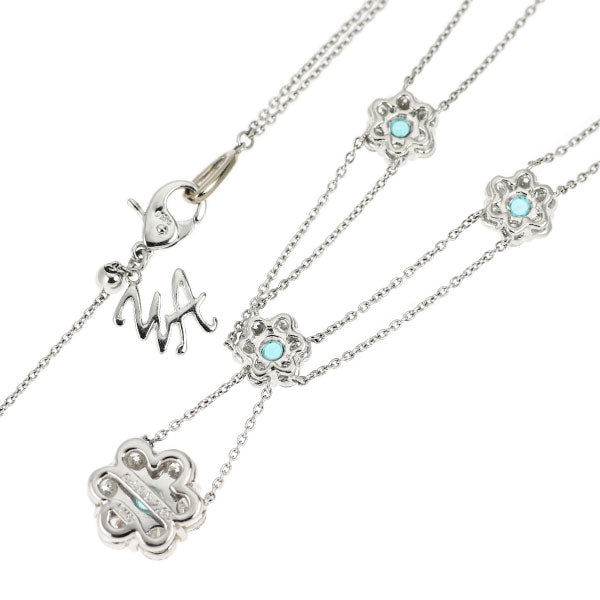 希少 Pt900/ Pt850 パライバトルマリン ダイヤモンド ペンダントネックレス 0.56ct D2.69ct フラワー ステーション