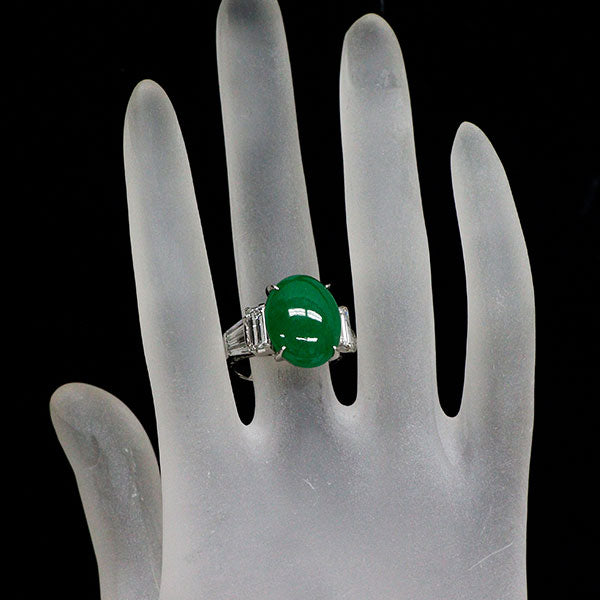 Pt900 翡翠/ヒスイ ダイヤモンド リング D1.979ct