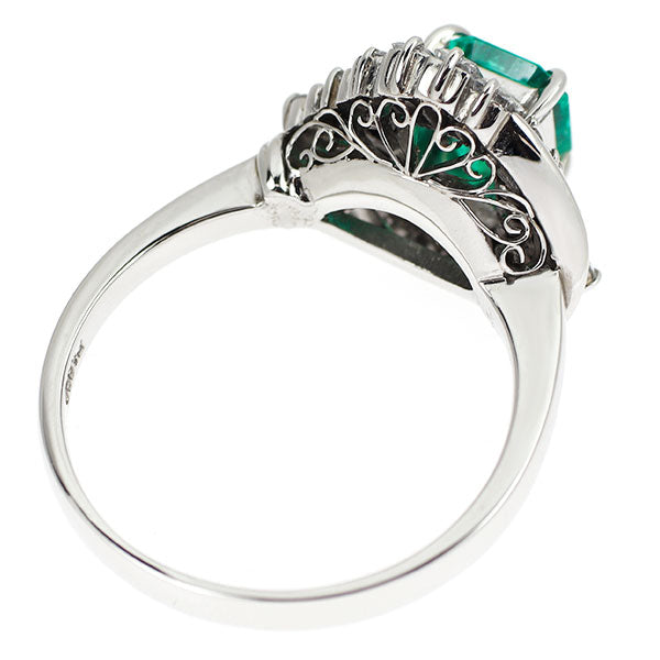 Pt900 エメラルド ダイヤモンド リング 1.05ct D0.85ct