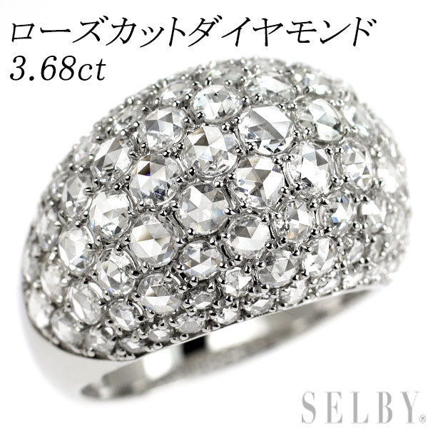 Pt950 ローズカット ダイヤモンド リング 3.68ct