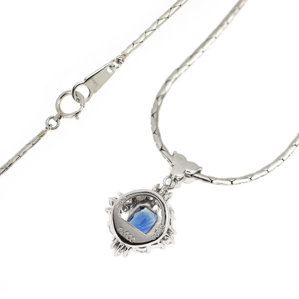 Pt900/Pt850 サファイア ダイヤモンド ペンダントネックレス 1.02ct D0.69ct