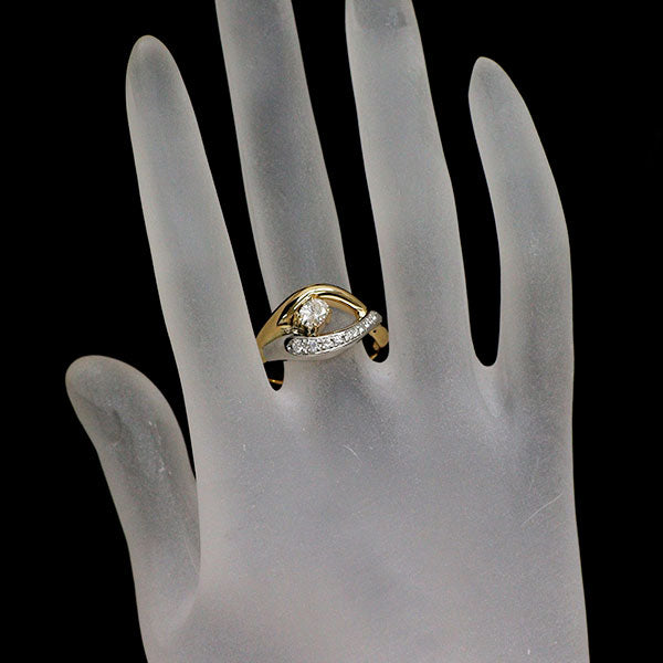 K18YG/Pt900 ダイヤモンド リング 0.49ct