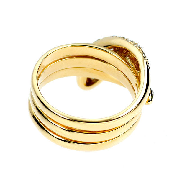 K18YG エメラルド ダイヤモンド リング 0.13ct D0.40ct 蛇