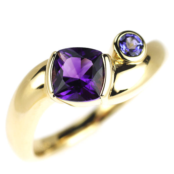 K18YG アメジスト タンザナイト リング 0.80ct TZ0.09ct