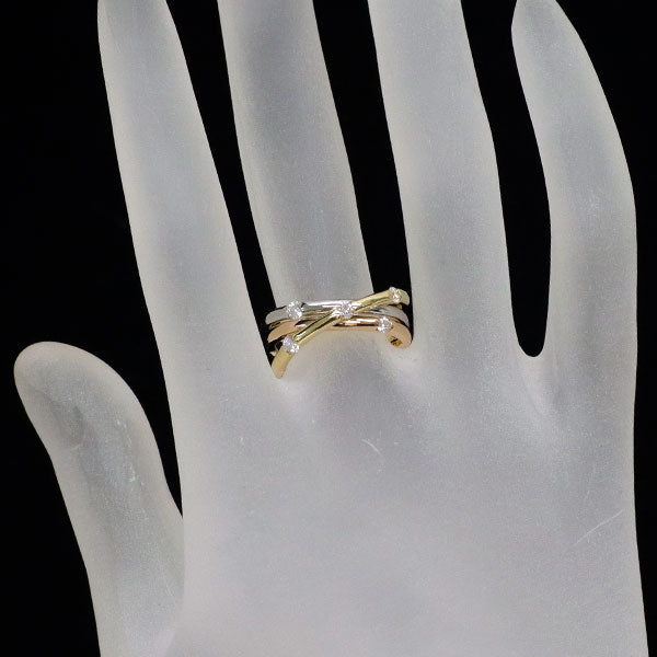 Pt900/K18YG/PG ダイヤモンド リング 0.25ct