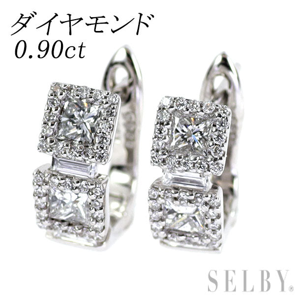 K18WG ダイヤモンド ピアス 0.90ct