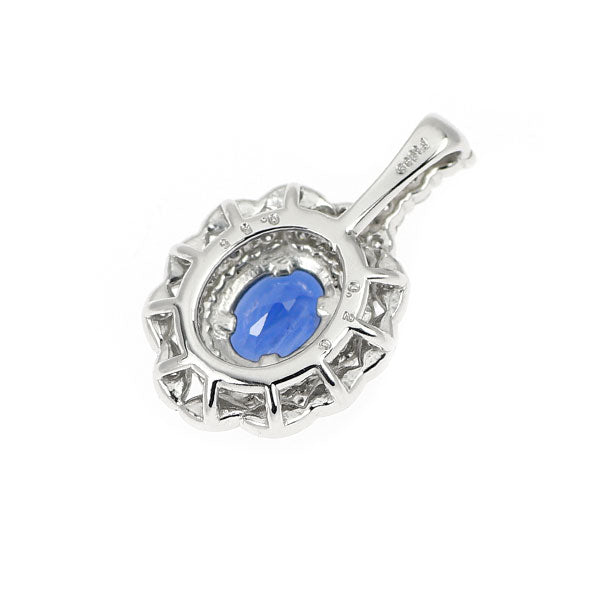 新品 Pt950 サファイア ダイヤモンド ペンダントトップ 0.55ct D0.20ct 【エスコレ】